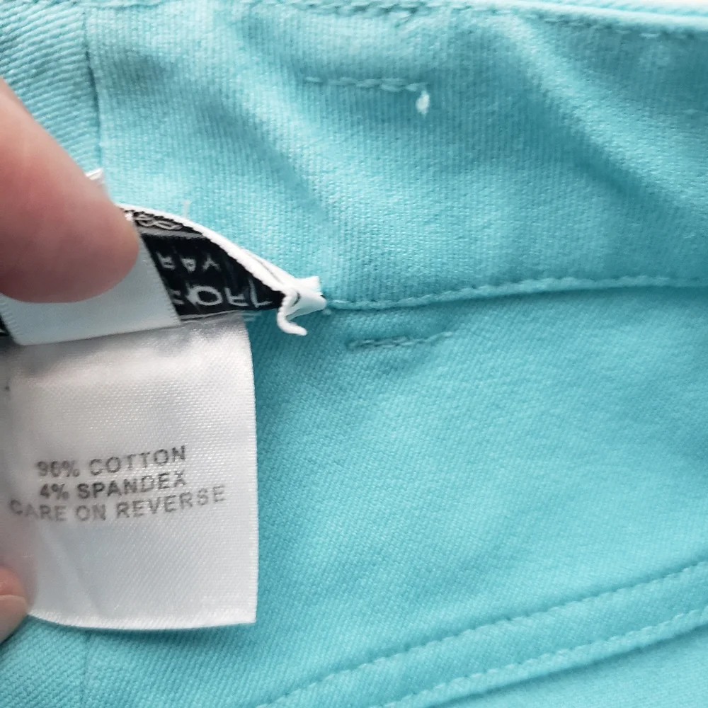 St John Sport by Marie Gray Crop Jeans Aqua Blue size 10 Stretch